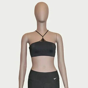 Black Swimsuit Strappy Spaghetti Crop Top Size Small‎ Bikini Top Bralette